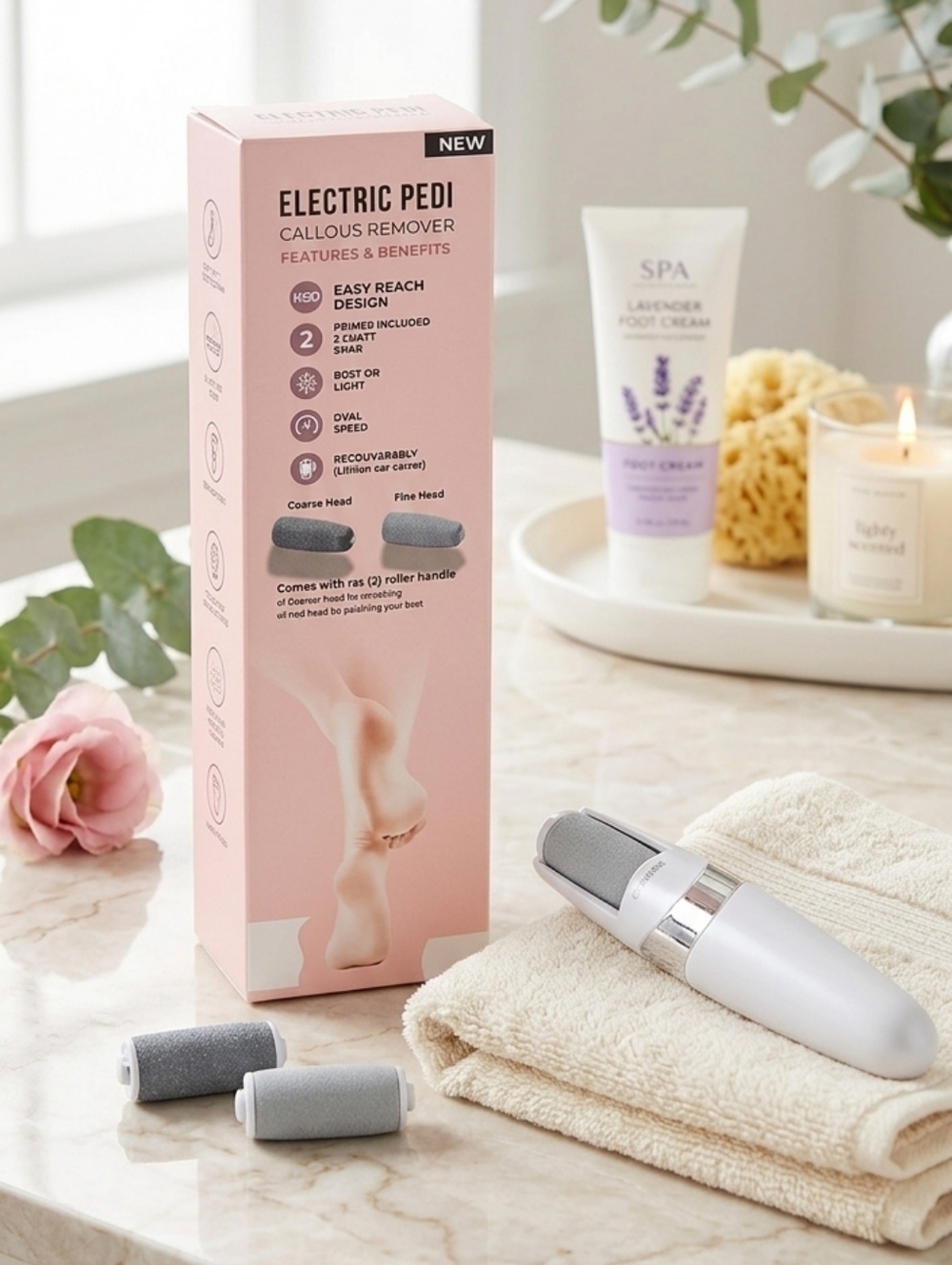 ​NEW Electric Pedi Callous Remover Rechargeable Foot File Pedicure Tool NIB